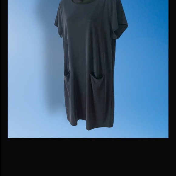 Tahari T-shirt Dress with Pockets Charcoal Grey Size X-Large - Picture 13 of 14